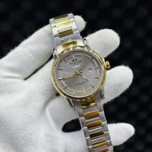 SUCCSSE WAY Watch Silver & Golden Chain with Green Display